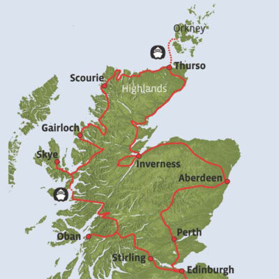 Karte Schottland Mietwagenrundreise