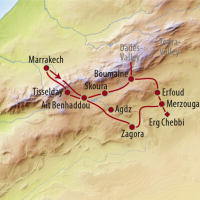 mietwagenreise kartenübersicht die strasse der kasbahs mietwagenreise kartenübersicht die strasse der kasbahs